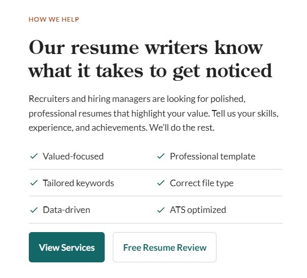 resume writing services financial industry